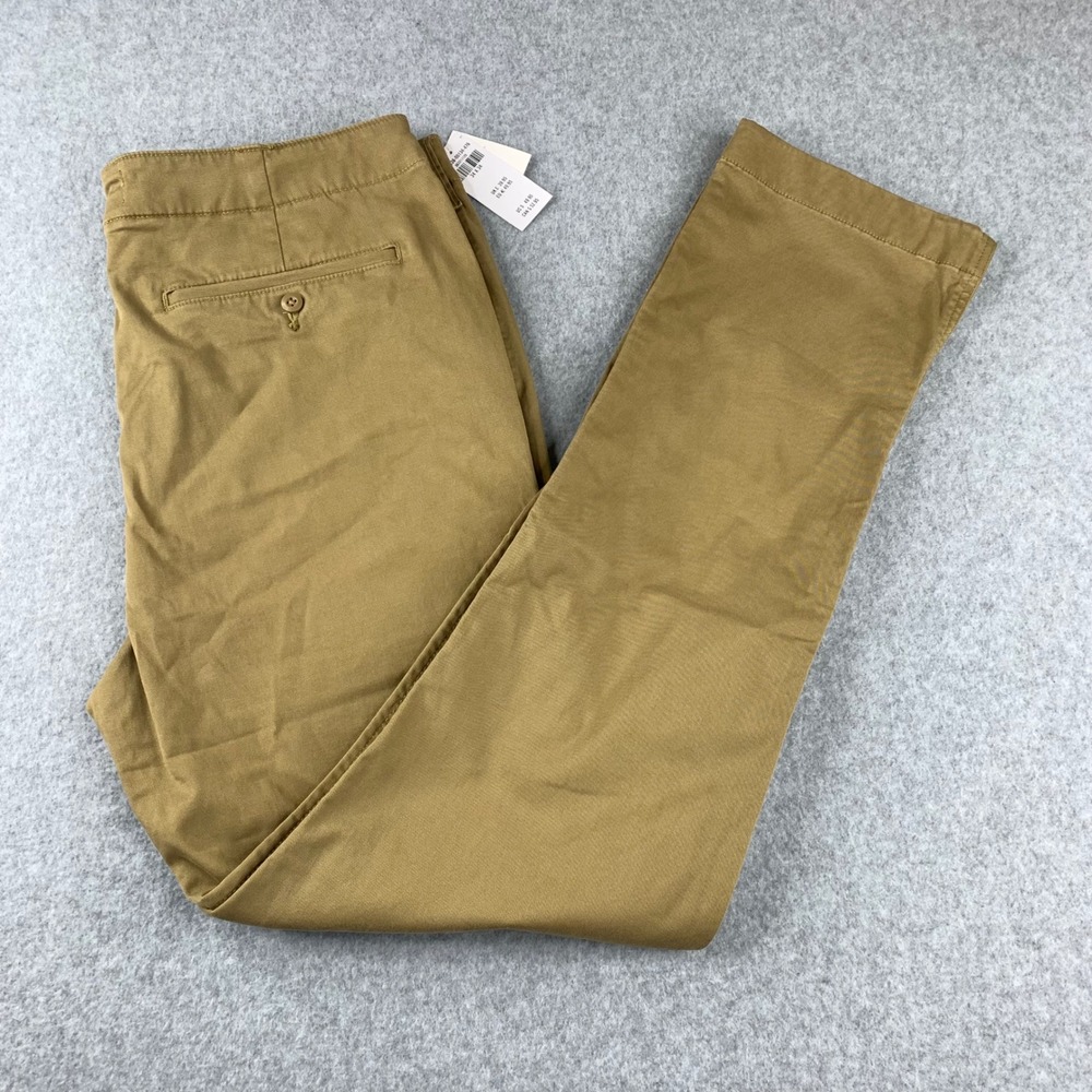 Hollister Chino Pants Mens 34x34 Khaki Slim Straight Stretch Cotton Twill NWT